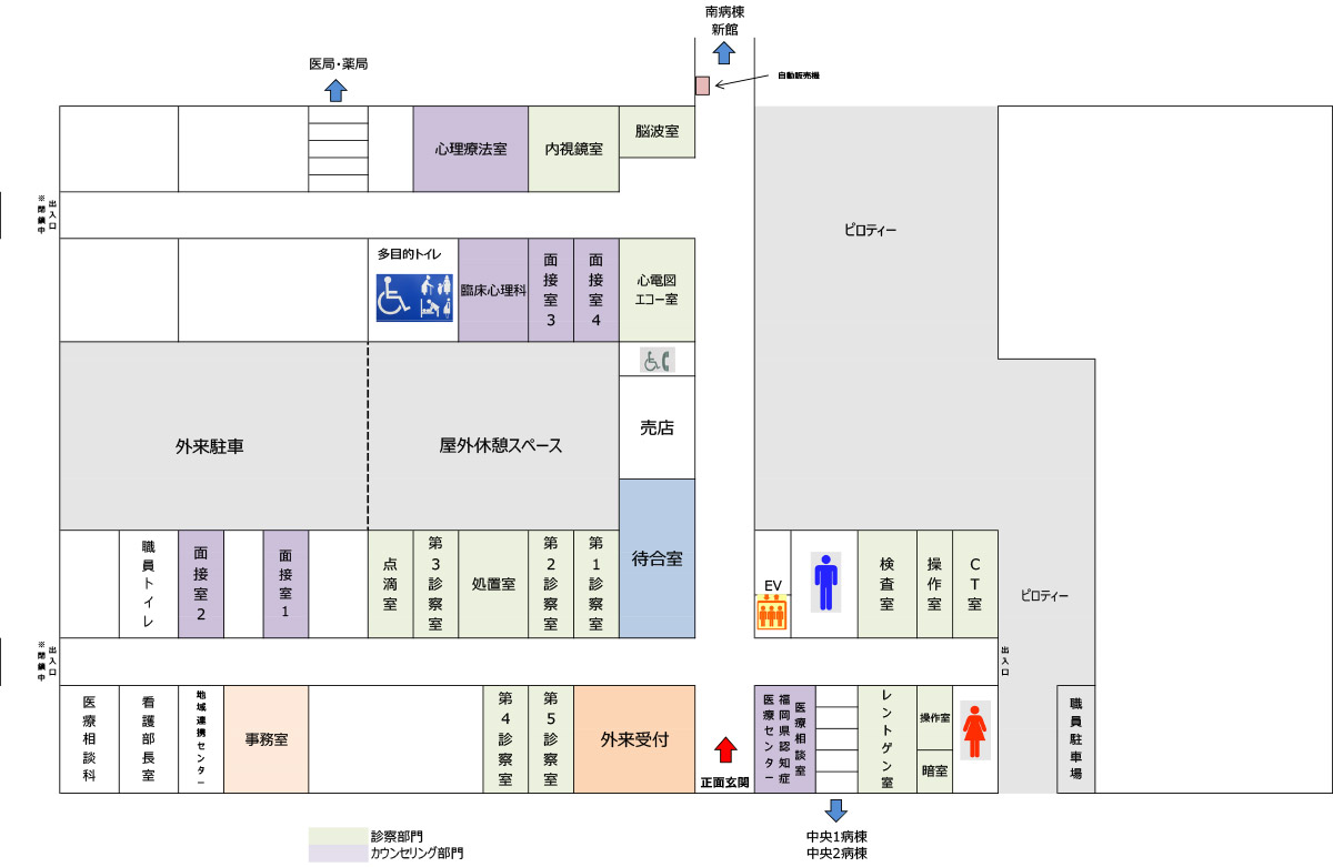 正面玄関付近マップ